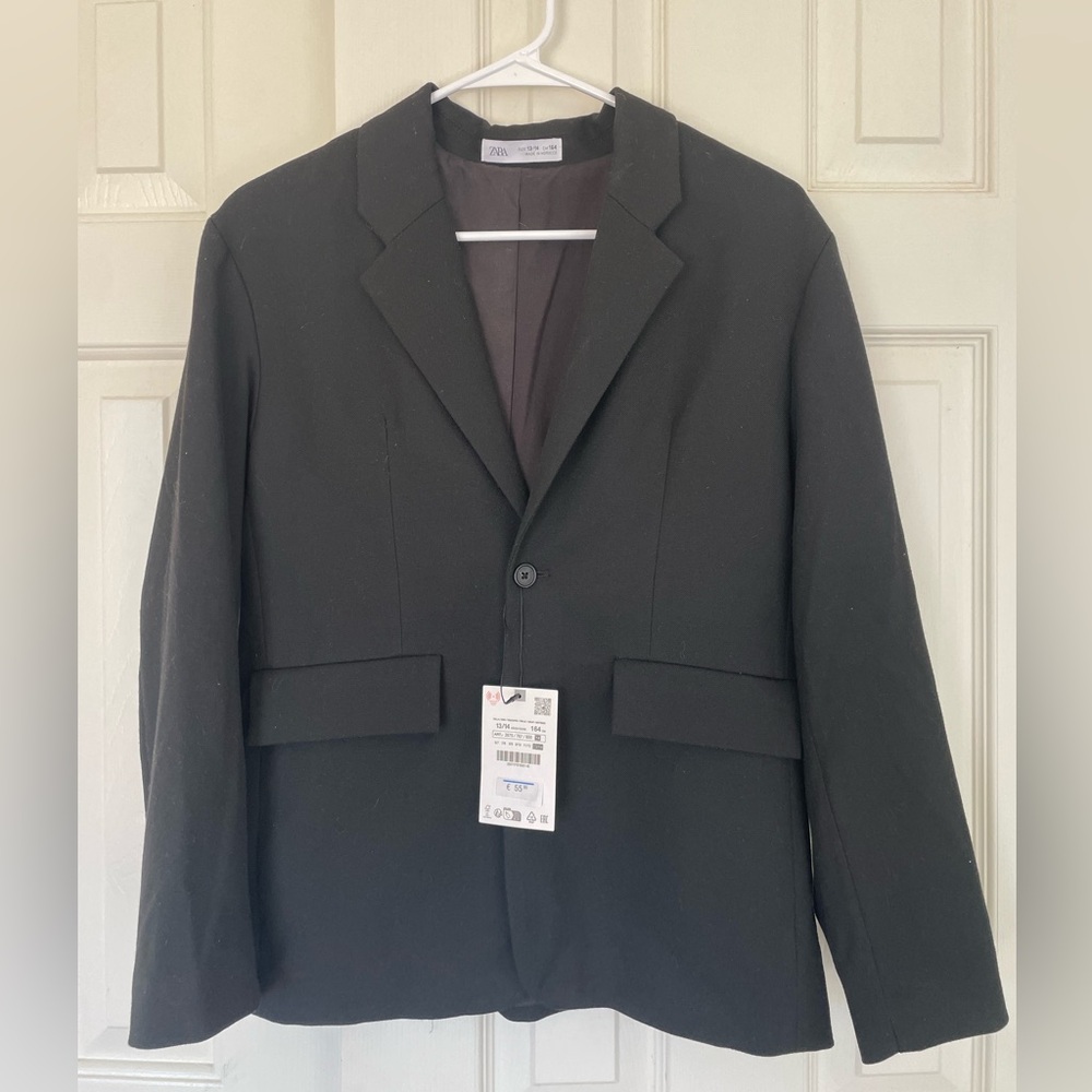 Zara Classic Black Blazer for boys size 14
